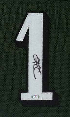 Jalen Hurts Signed Philadelphia Eagles 35.5 x 43.5 Framed Jersey (PSA Hologram)