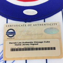 Derrek Lee Signed Chicago Cubs Pinstipped Jersey (Steiner) NL Batting Champ 2005