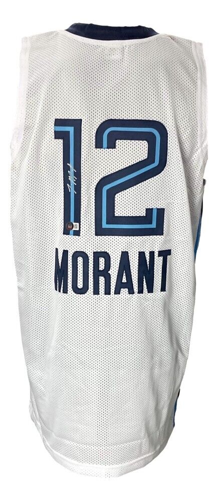 Ja Morant Signed Memphis Grizzlies Throwback Jersey (Beckett) 2020