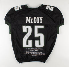 LeSean McCoy Signed Career Highlight Stat Philadelphia Eagles Jersey (JSA COA)