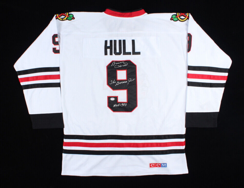 Bobby Hull Signed Jersey Inscribed 'The Golden Jet (Beckett)