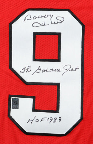 Bobby Hull Signed Chicago Blackhawks Jersey Insc. "The Golden Jet" & "HOF 1983"