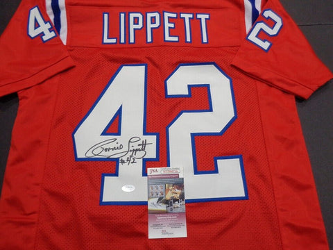 Ronnie Lippett Signed New England Patriots Jersey (JSA COA) Super Bowl XX D.B.