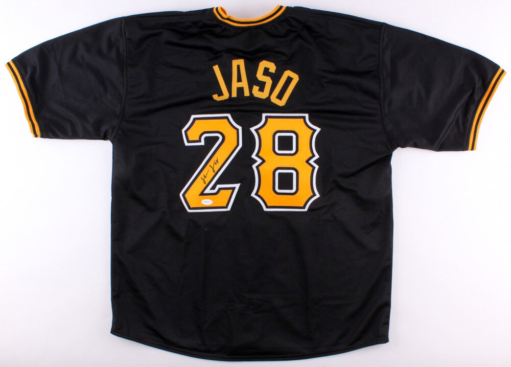 John Jaso Signed Pittsburgh Pirates Jersey (TSE COA) Hit for the cycle 9/28/2016
