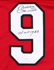 Bobby Hull Signed Chicago Blackhawks Red Jersey Inscribed "HOF 1983" (JSA COA)