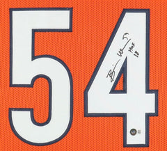 Brian Urlacher Signed Chicago Bears 35x43 Framed Jersey Inscd. HOF 2018 (Becket)