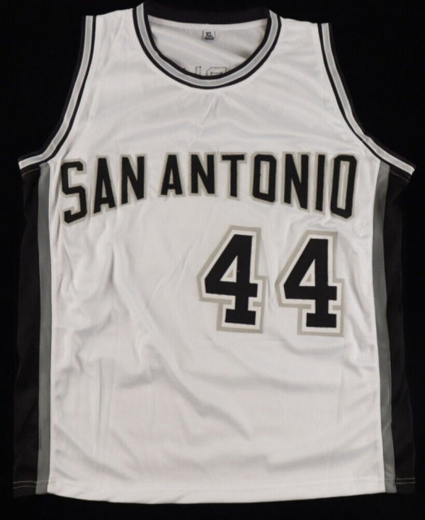 George Gervin HOF 96 Autographed San Antonio Custom Gray Basketball Jersey  - JSA COA