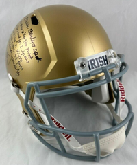Rudy Ruettiger Signed Notre Dame Fighting Irish Full-Size Helmet Inscription JSA