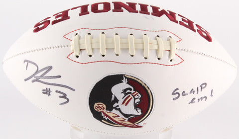 Deondre Francois & Derwin James Signed Florida State Seminoles Logo Football JSA