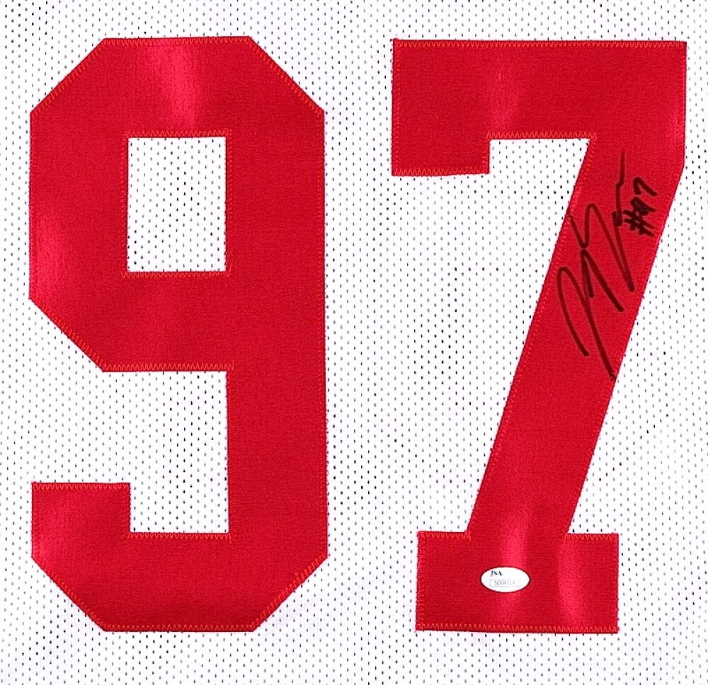 Joey Bosa Signed Ohio State Buckeyes White Jersey (JSA COA) 2017 Pro B –