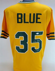 Vida Blue Signed Oakland Athletic Jersey (JSA COA) 1971 A.L. MVP  3xSeries Champ