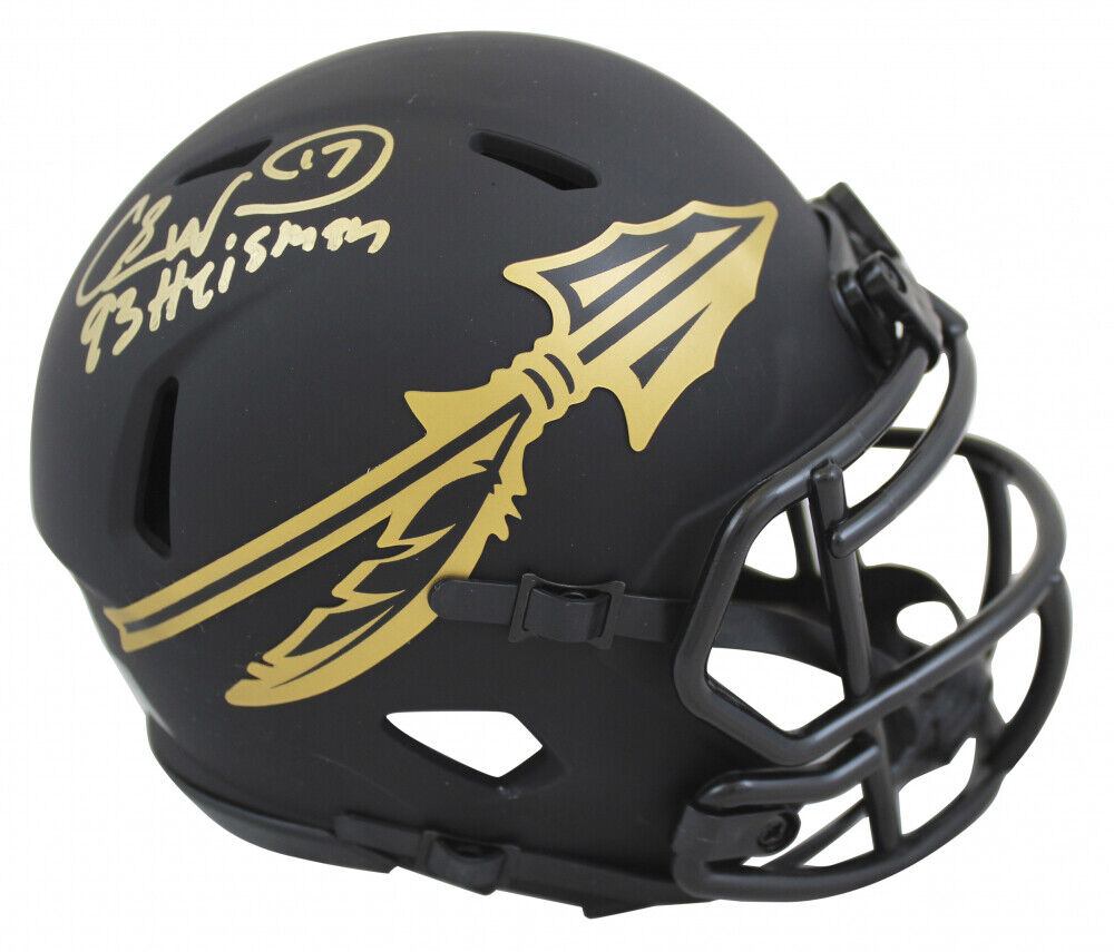 Charlie Ward Signed Florida State Seminoles Mini Helmet Inscd "'93 Heisman" FSU
