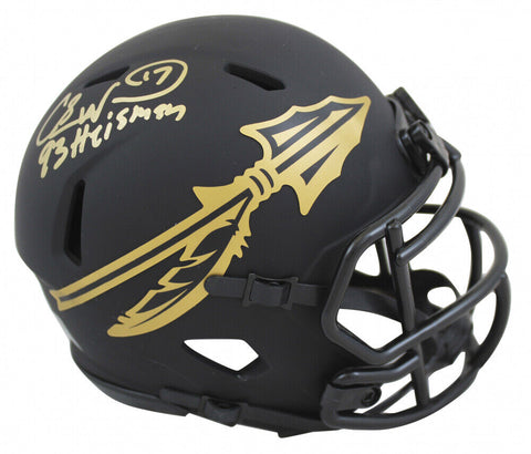 c7 football helmet Charlie Ward Signed Florida State Seminoles Mini Helmet Inscd "'93 Hei – confinescollectibles.com