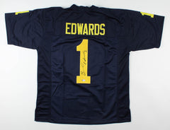 Braylon Edwards Signed Michigan Wolverines Jersey (PSA COA) Browns Pro Bowl WR