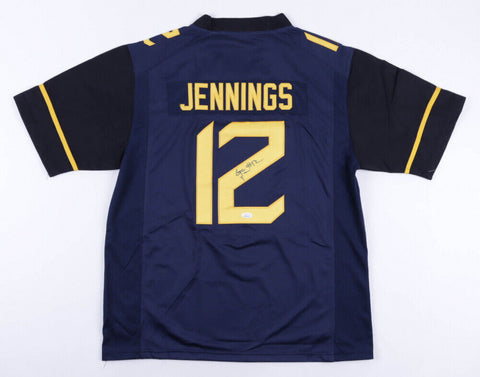 Gary Jennings Signed West Virginia Mountaineers Custom Jersey (JSA COA)