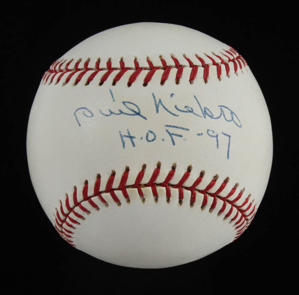 Phil Niekro Signed OML Baseball Inscribed "H.O.F.-97" (JSA COA) Atlanta Braves