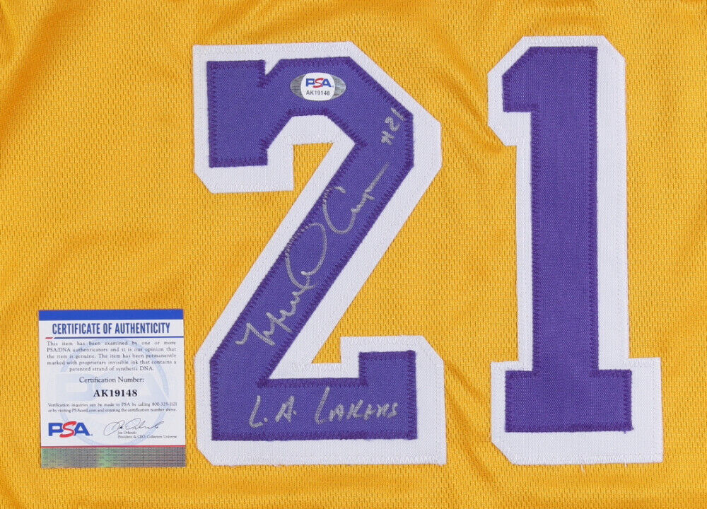 LOS ANGELES LAKERS MICHAEL COOPER #21 SIGNED AUTOGRAPHED CUSTOM JERSEY  BECKETT