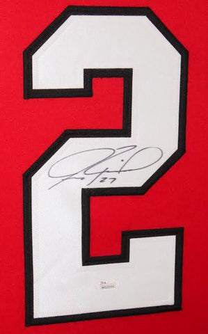 Jeremy Roenick Signed Blackhawks 35x43 Custom Framed Jersey (JSA COA)