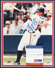 Chipper Jones Signed Atlanta Braves 16"x 41" Custom Framed Photo Display PSA COA