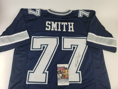 Tyron Smith Signed Dallas Cowboys Blue Jersey (JSA COA) 8xPro Bowl Left Tackle