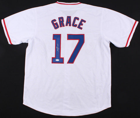 Mark Grace Signed Chicago Cubs Throwback Jersey (JSA) World Series champ (2001)