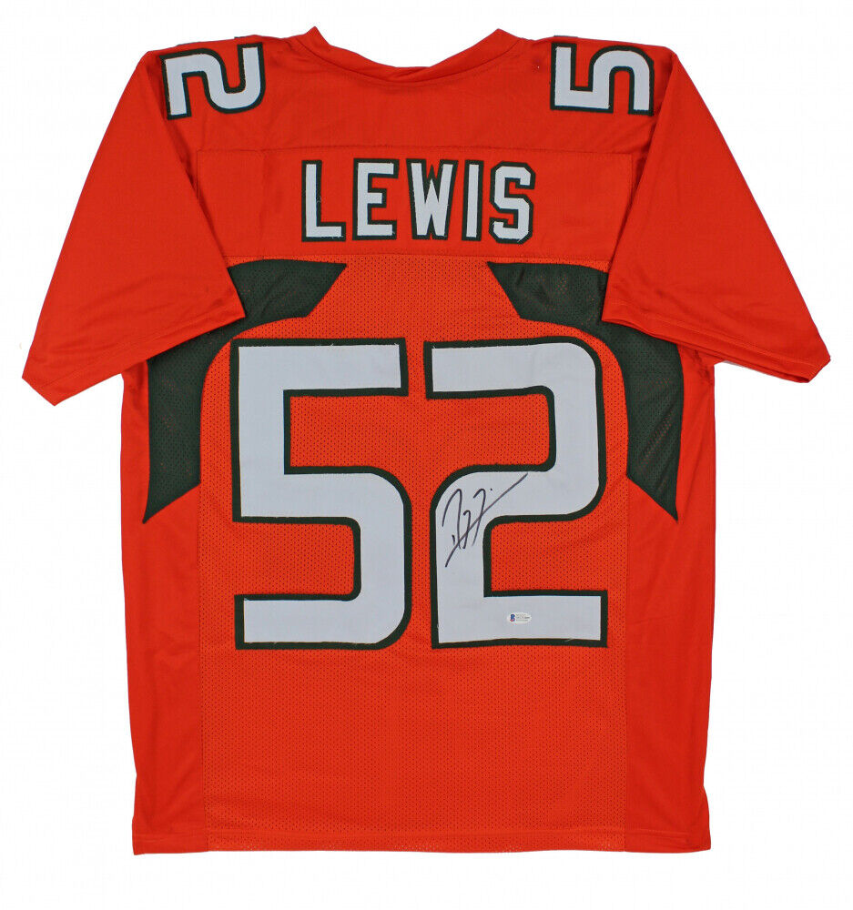 Ray Lewis Signed Miami Hurricane Jersey (Beckett COA) Ravens 13xPro Bowl L.B.