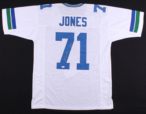 Walter Jones Signed Seahawks Jersey Inscrbd "HOF 14" (JSA COA) 9×Pro Bowl Tackle