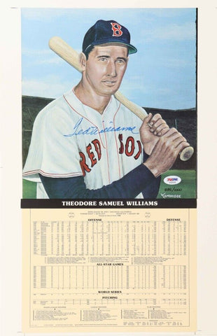 Ted Williams Signed Limited Edition Boston Red Sox 12x19 Stat Photo #/1000 (PSA)
