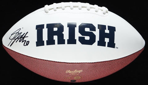 Benjamin Morris Signed Notre Dame Fighting Irish Logo Football (Beckett) Soph DB