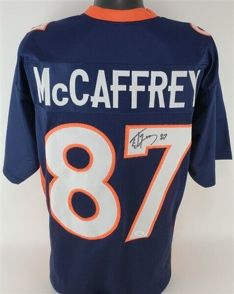 Ed McCaffrey Signed Denver Broncos Jersey (JSA COA) 3xSuper Bowl Champion  W.R.