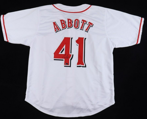 Andrew Abbott Signed Cincinnati Reds Jersey (Playball Ink) 2023 Rookie Pitcher
