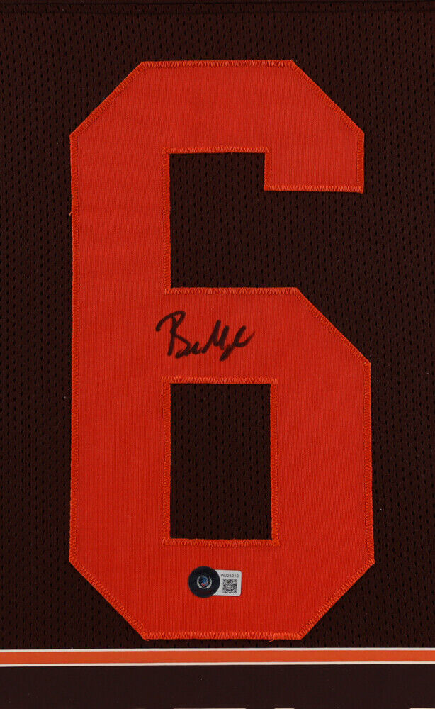 Baker Mayfield Signed Cleveland Browns 35 x 43 Framed Jersey