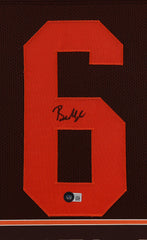 Baker Mayfield Signed Cleveland Browns 35 x 43 Framed Jersey (Beckett Hologram)