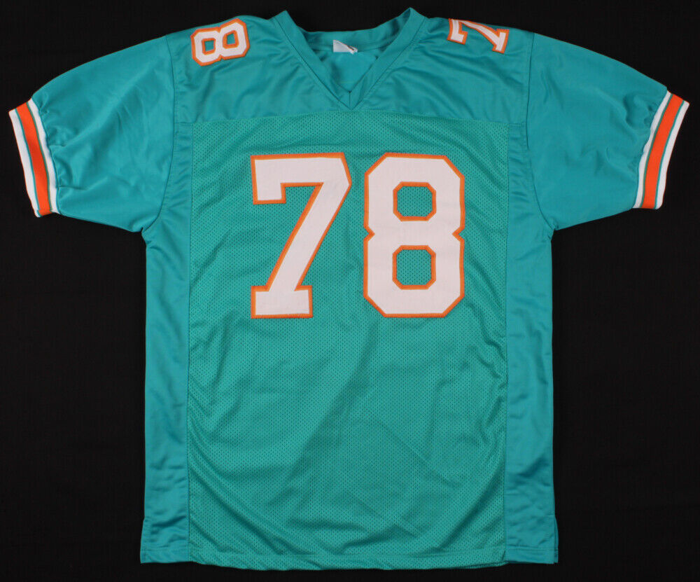 Richmond Webb Signed Miami Dolphins Teal Jersey (JSA Holo) 7xPro