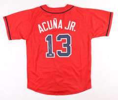 Ronald Acuna Jr Signed Atlanta Braves Jersey (USA SM) 2018 N L Rookie o/t Year