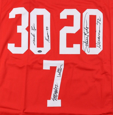 Mike Rozier, Johnny Rodgers, & Eric Crouch Signed Nebraska Heisman Winner Jersey