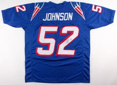 Ted Johnson Signed Patriots Jersey (JSA COA) 3x Super Bowl Champion Linebacker