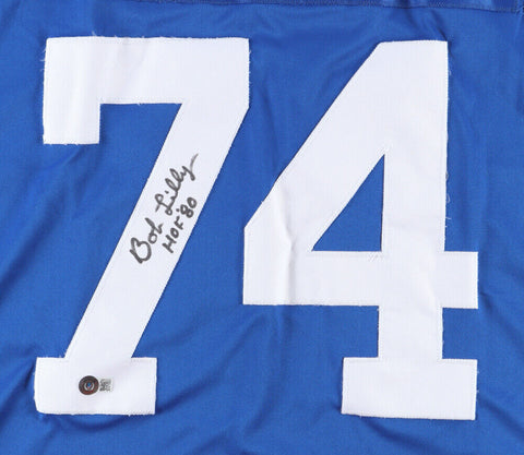 Bob Lilly Signed Dallas Cowboys Jersey Inscribed "HOF '80" (Beckett Hologram)