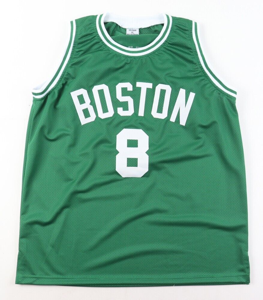 Kristaps Porzingis Signed Boston Celtics Jersey (Beckett) 2014 Top 4 Draft Pick