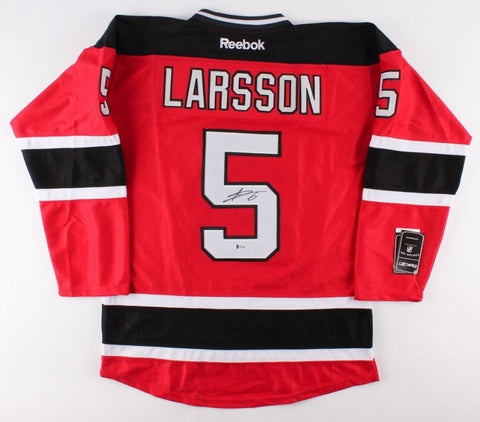 Adam Larsson Signed New Jersey Devils Jersey (Beckett)#4 Overall Pick 2011 Draft