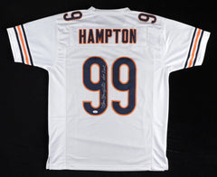 Dan Hampton Signed Chicago Bears White Jersey Inscribed HOF 2002 -JSA COA