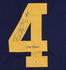 De'Veon Smith Signed University of Michigan Wolverines Jersey Inscribed  Go Blue