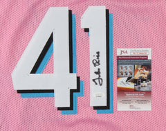 Glen Rice Signed Heat Pink Miami Vice Style Jersey (JSA COA) 3×NBA All-Star Frwd