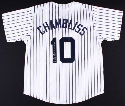 Chris Chambliss Signed NY Yankees Jersey (JSA COA) A.L. Rookie of the Year 1971