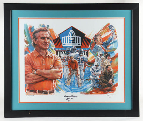 Don Shula Signed Miami Dolphins LE 31"x37"Framed Lithograph Display "H.O.F 97"