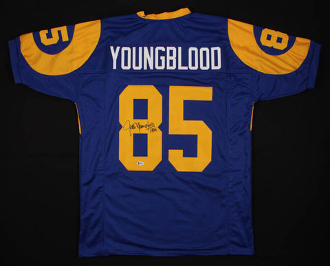 Jack Youngblood Signed Custom Los Angeles Rams Jersey (Beckett COA) 7×Pro Bowl