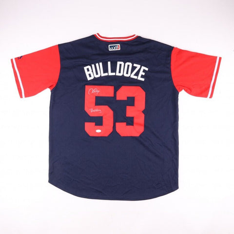 Hector Santiago Signed Minnesota Twin Bull Doze Jersey Inscribed "Bulldog" (JSA)