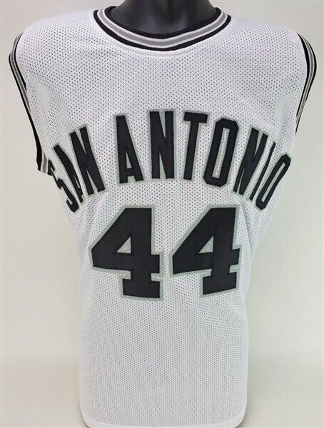 George Gervin Signed San Antonio Spur Photo Jersey "HOF 96" (JSA COA) The Iceman