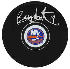 Bryan Trottier Signed New York Islander Logo Hockey Puck (Schwartz &Frozen Pond)