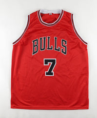 Toni Kukoc Signed Chicago Bulls Jersey Inscribed "HOF 21" (JSA COA) 3xNBA Champ